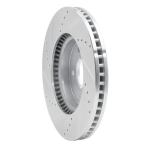 Chevrolet Equinox Brake Rotor (1) - Front Right - R1 Concepts - Drilled & Slotted - Silver - `07-`15